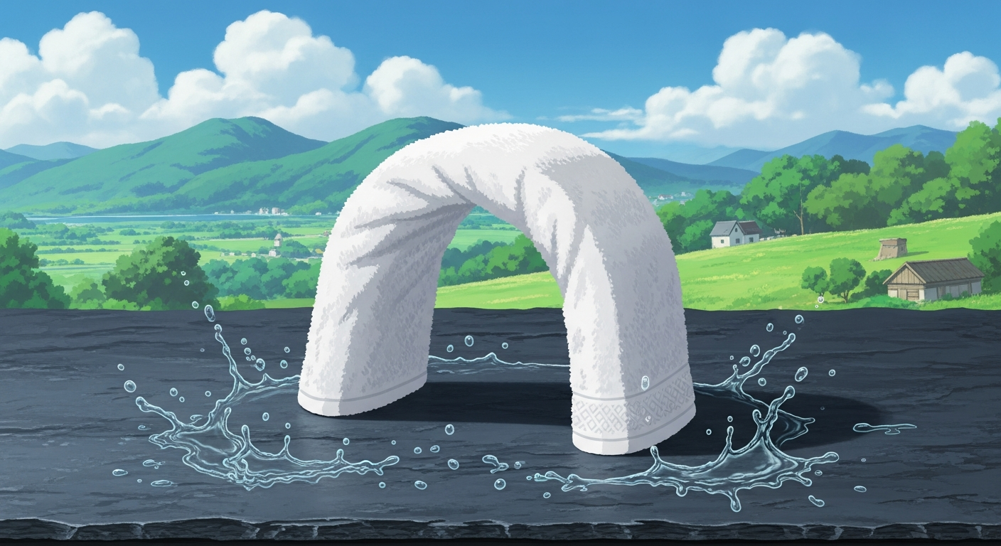 呼吸スペースを確保する技術と水はね防止との両立